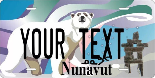 Nunavut 2012 Custom State License Plate Personalized 12"x6" Size