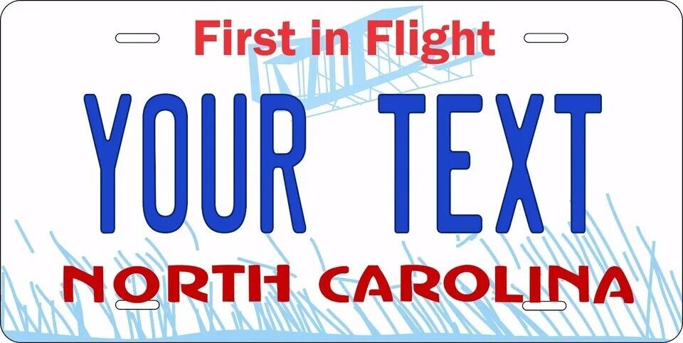 North Carolina Flight Custom State License Plate Personalized 12"x6" Size