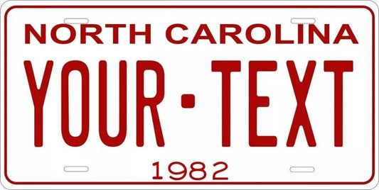 North Carolina 1982 Custom State License Plate Personalized 12"x6" Size