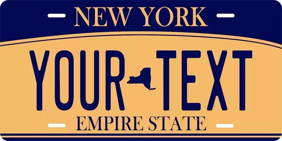 New York Orange Blue Custom State License Plate Personalized 12"x6" Size