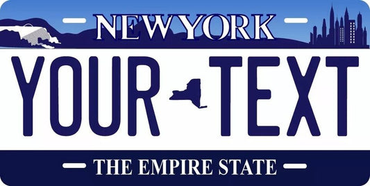 New York Blue Custom State License Plate Personalized 12"x6" Size