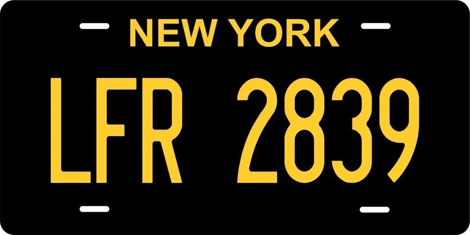 New York Black Custom State License Plate Personalized 12"x6" Size