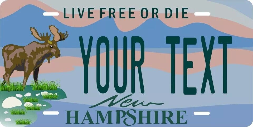 New Hampshire Moose Custom State License Plate Personalized 12"x6" Size