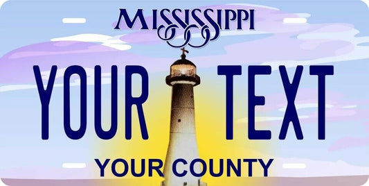 Mississippi Lighthouse Custom State License Plate Personalized 12"x6" Size