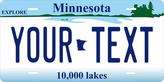 Minnesota Lakes Custom State License Plate Personalized 12"x6" Size