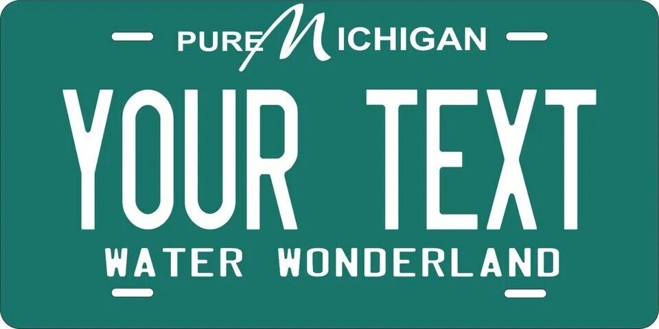 Michigan Green Custom State License Plate Personalized 12"x6" Size