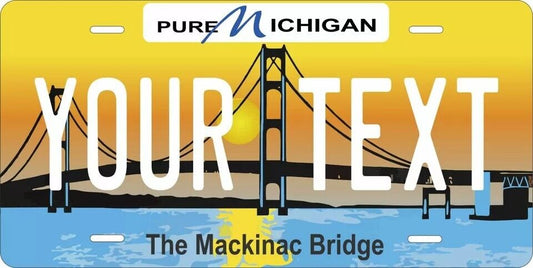 Michigan Mackinac Custom State License Plate Personalized 12"x6" Size