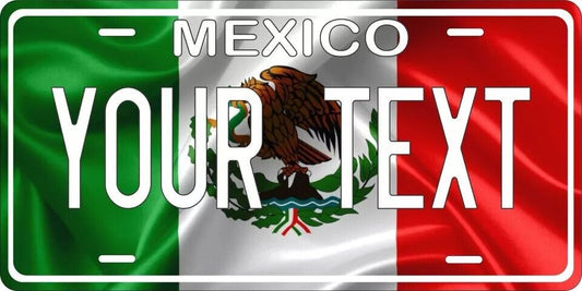 Mexico Flag Custom State License Plate Personalized 12"x6" Size