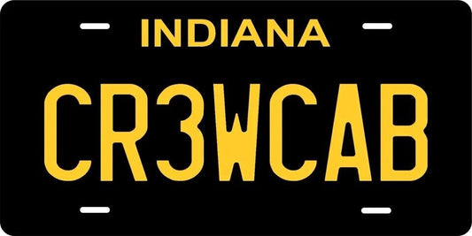 Indiana Black Custom State License Plate Personalized 12"x6" Size