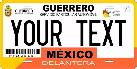 Guerrero 2012 Custom State License Plate Personalized 12"x6" Size