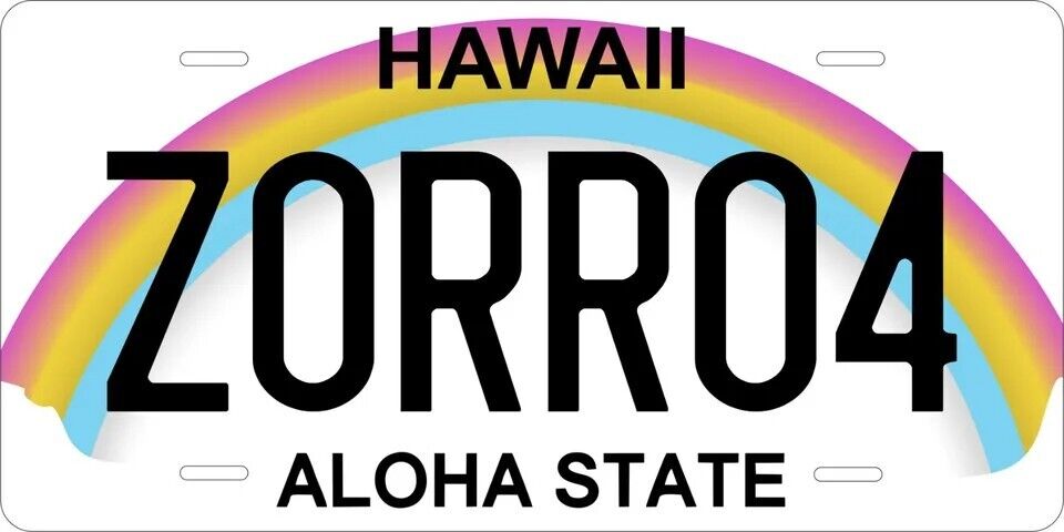 Hawaii Rainbow Custom State License Plate Personalized 12"x6" Size