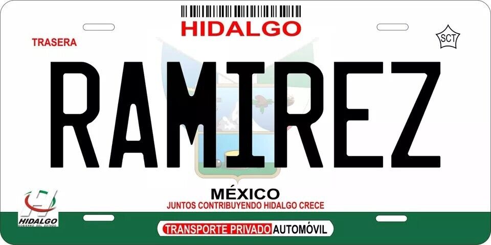 Hidalgo 2016 Custom State License Plate Personalized 12"x6" Size