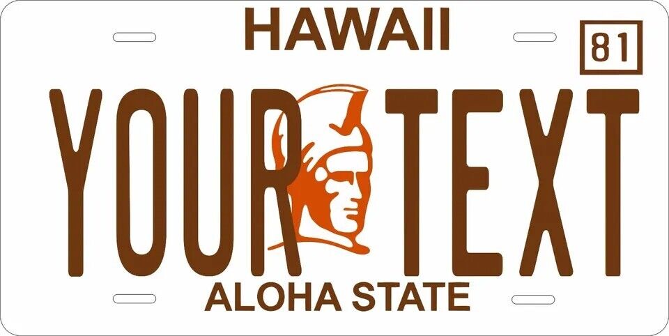 Hawaii 1981 Custom State License Plate Personalized 12"x6" Size