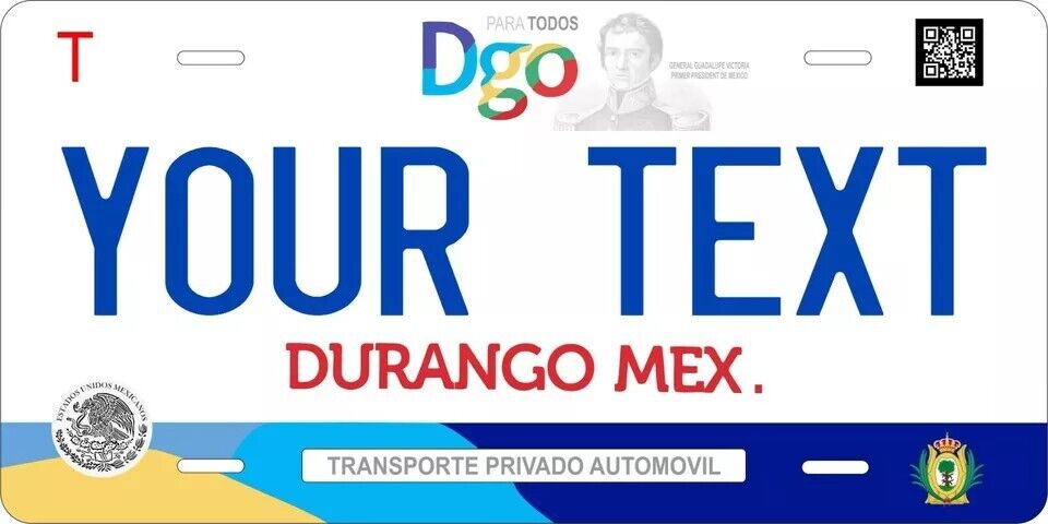 Durango 2017 Custom State License Plate Personalized 12"x6" Size