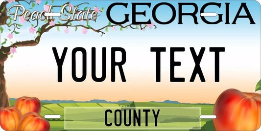 Georgia Peach Custom State License Plate Personalized 12"x6" Size