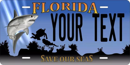 Florida Shark Custom State License Plate Personalized 12"x6" Size