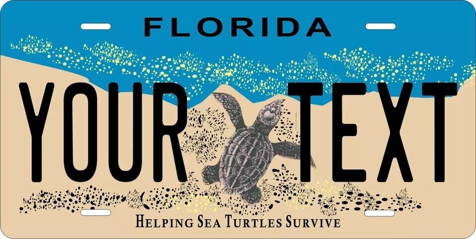 Florida Turtles Custom State License Plate Personalized 12"x6" Size