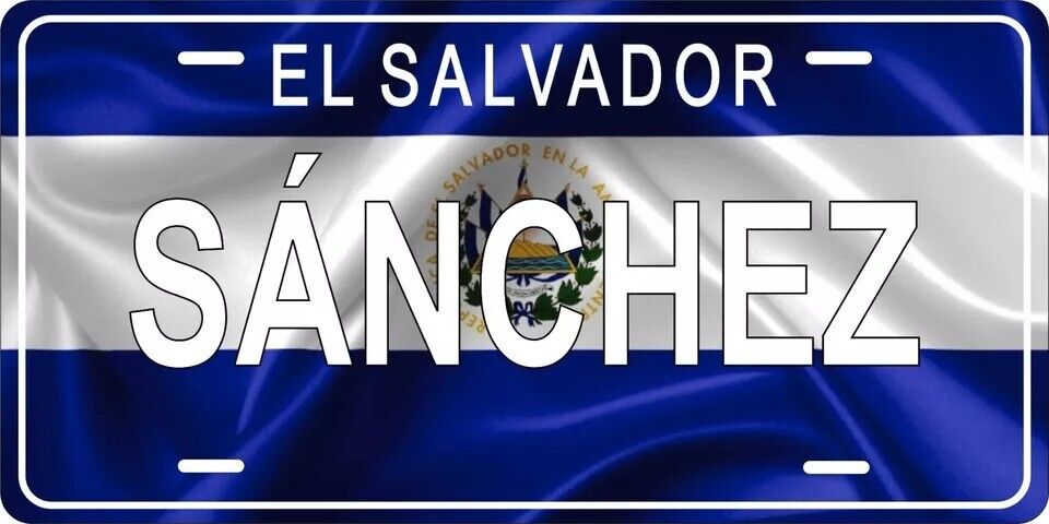 El Salvador Flag Custom State License Plate Personalized 12"x6" Size