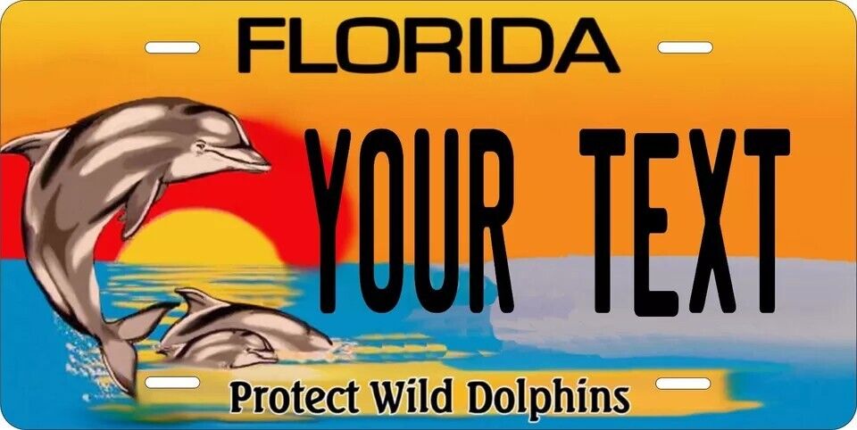 Florida Dolphin Custom State License Plate Personalized 12"x6" Size