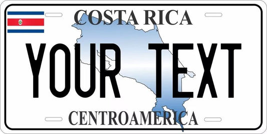 Costa Rica Map Custom State License Plate Personalized 12"x6" Size