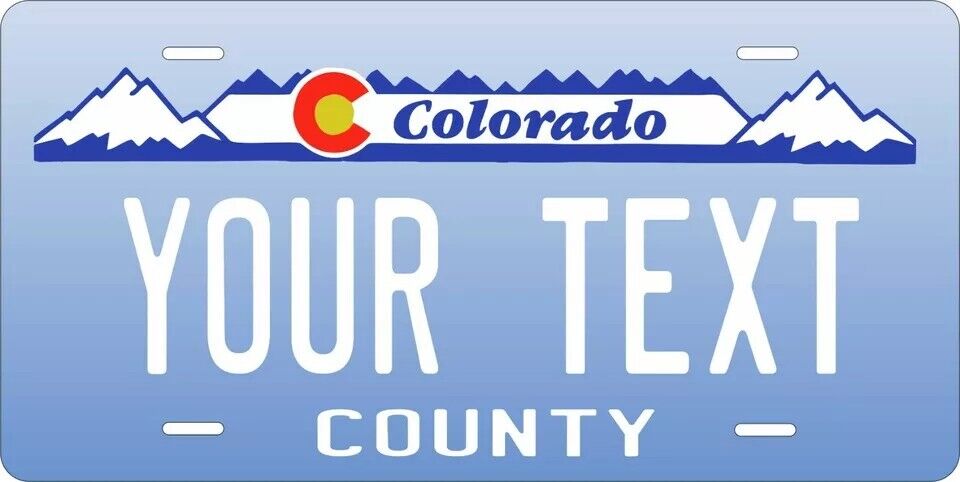 Colorado Mountain Custom State License Plate Personalized 12"x6" Size