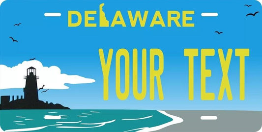 Delaware Lighthouse Custom State License Plate Personalized 12"x6" Size