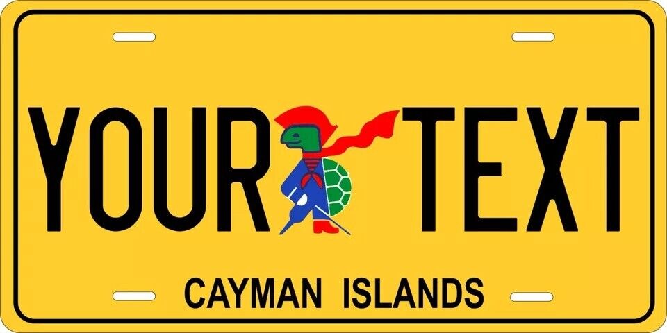 Cayman Islands Yellow Custom State License Plate Personalized 12"x6" Size