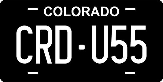 Colorado Black 2 Custom State License Plate Personalized 12"x6" Size