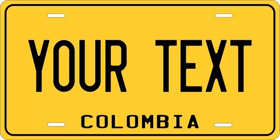 Colombia Yellow Custom State License Plate Personalized 12"x6" Size