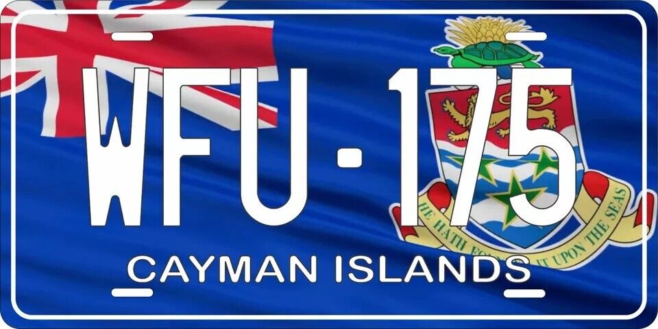 Cayman Island Flag Custom State License Plate Personalized 12"x6" Size