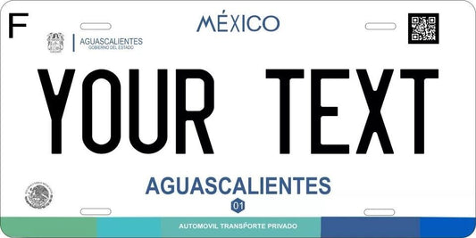 Aquascalientes 2017 Custom State License Plate Personalized 12"x6" Size