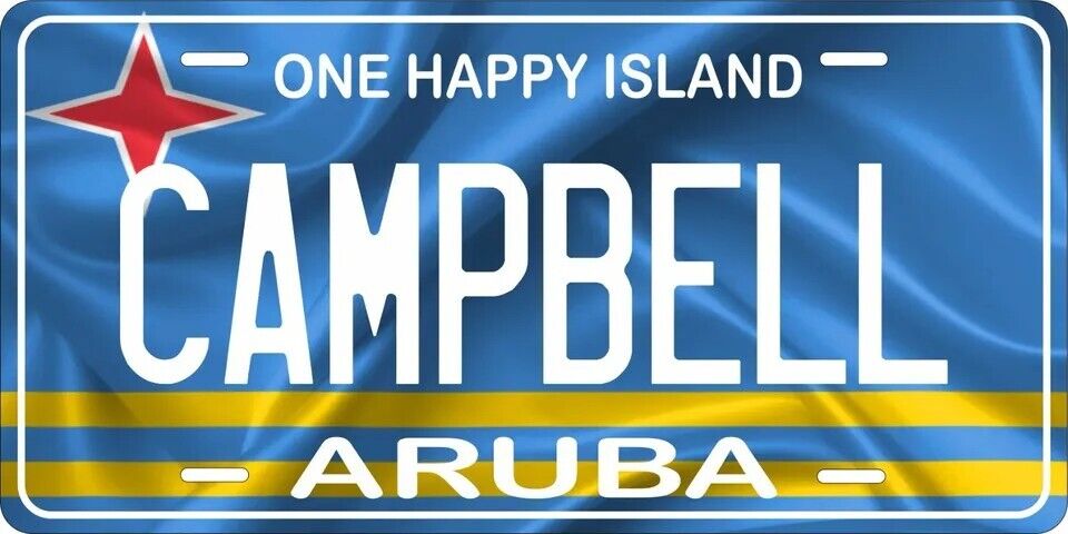 Aruba Flag Custom State License Plate Personalized 12"x6" Size