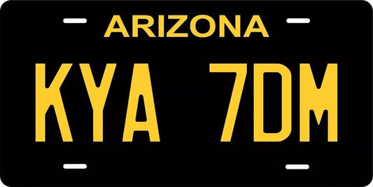 Arizona Black Custom State License Plate Personalized 12"x6" Size