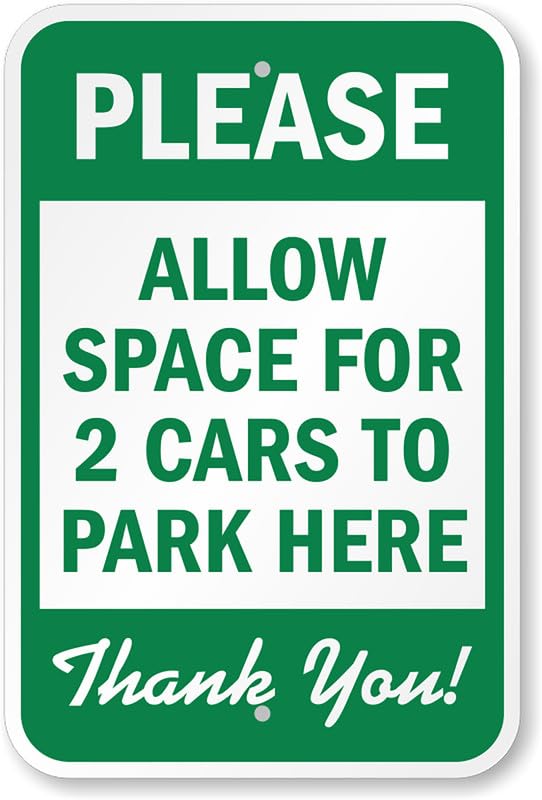 2 Cars Park Here Aluminum Weatherproof  Sign p00008