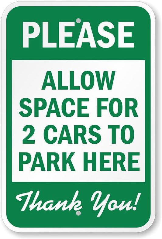 2 Cars Park Here Aluminum Weatherproof  Sign p00008