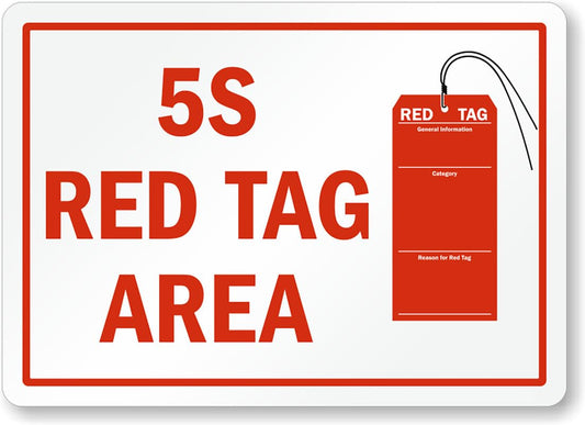 5S Red Tag Area Aluminum Weatherproof  Sign p00029