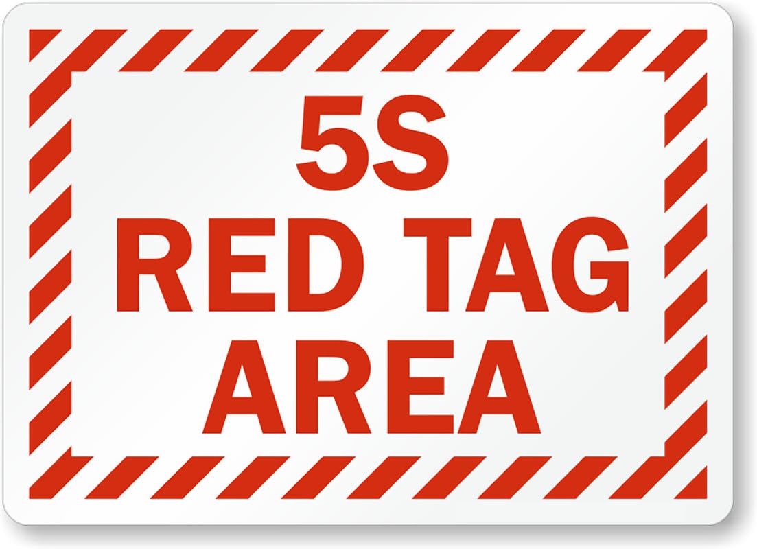 5S Red Tag Area Aluminum Weatherproof  Sign p00028