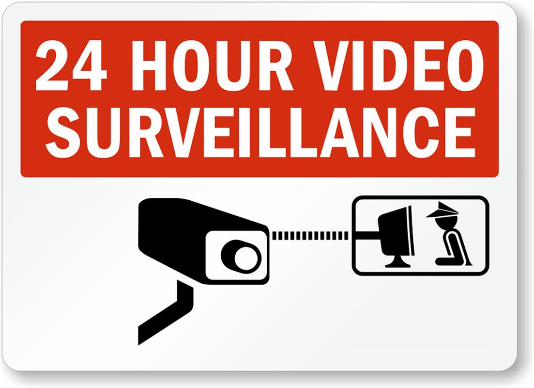 24 Hour Cctv Camera Aluminum Weatherproof  Sign p00066