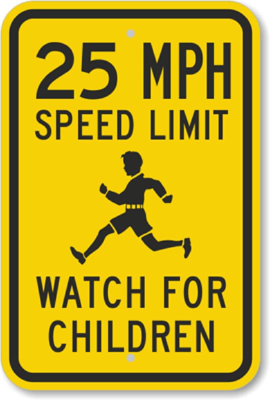 25 Speed Limit Aluminum Weatherproof  Sign p00082