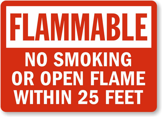 25 Feet Flammable Aluminum Weatherproof  Sign p00081