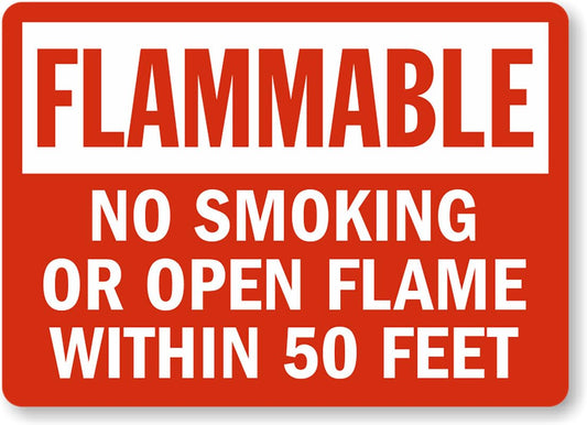 50 Feet Flammable Aluminum Weatherproof  Sign p00091