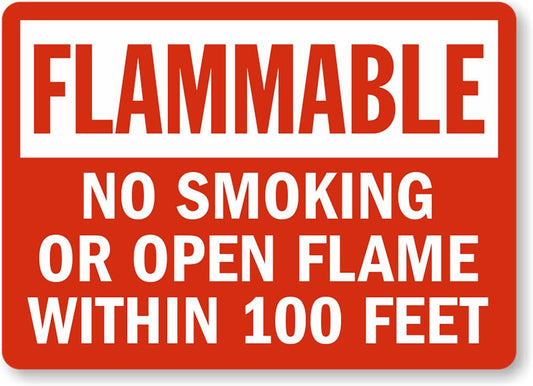 100 Feet Flammable Aluminum Weatherproof  Sign p00102