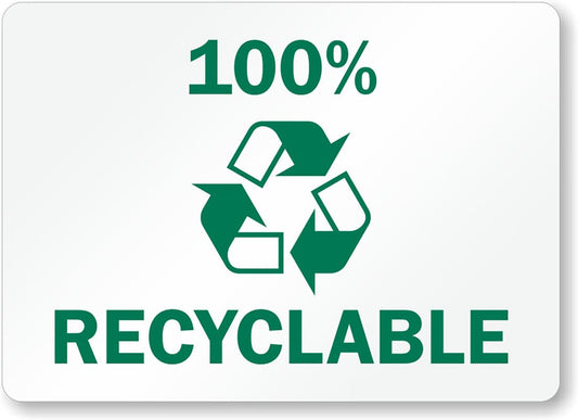 100Percent Recycling Aluminum Weatherproof  Sign p00105