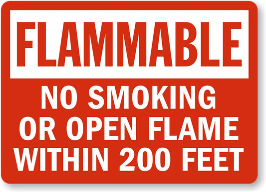 200 Feet Flammable Aluminum Weatherproof  Sign p00112