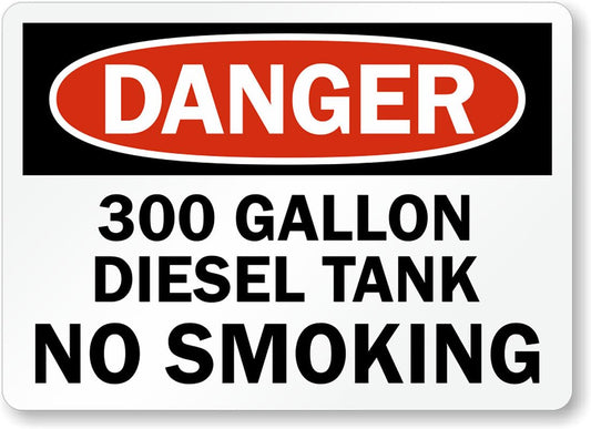 300 Gallon Diesel Aluminum Weatherproof  Sign p00117