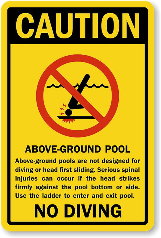 Above Ground Pool Aluminum Weatherproof  Sign p00137