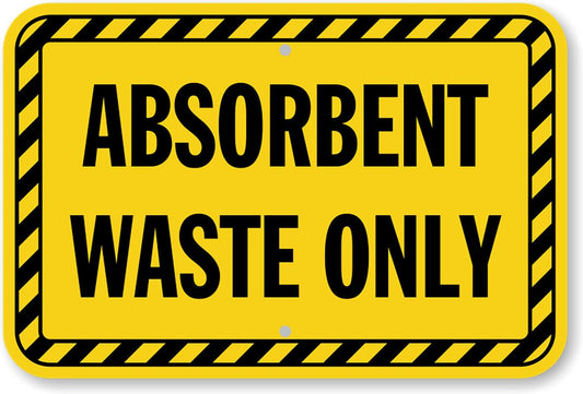 Absorbent Waste Only Aluminum Weatherproof  Sign p00148