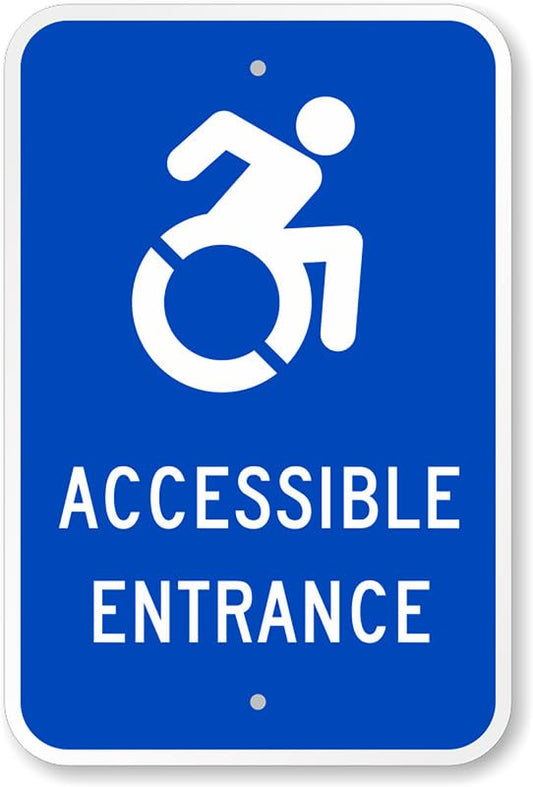 Accessible Entrance Aluminum Weatherproof  Sign p00154
