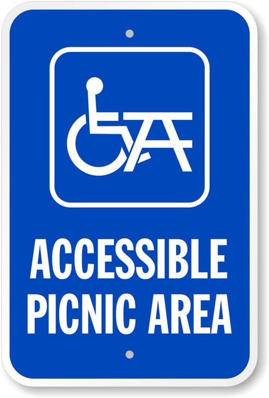 Accessible Picnic Area Aluminum Weatherproof  Sign p00160