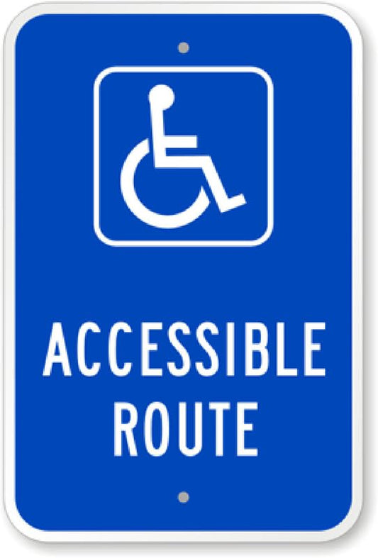Accessible Route Aluminum Weatherproof  Sign p00163
